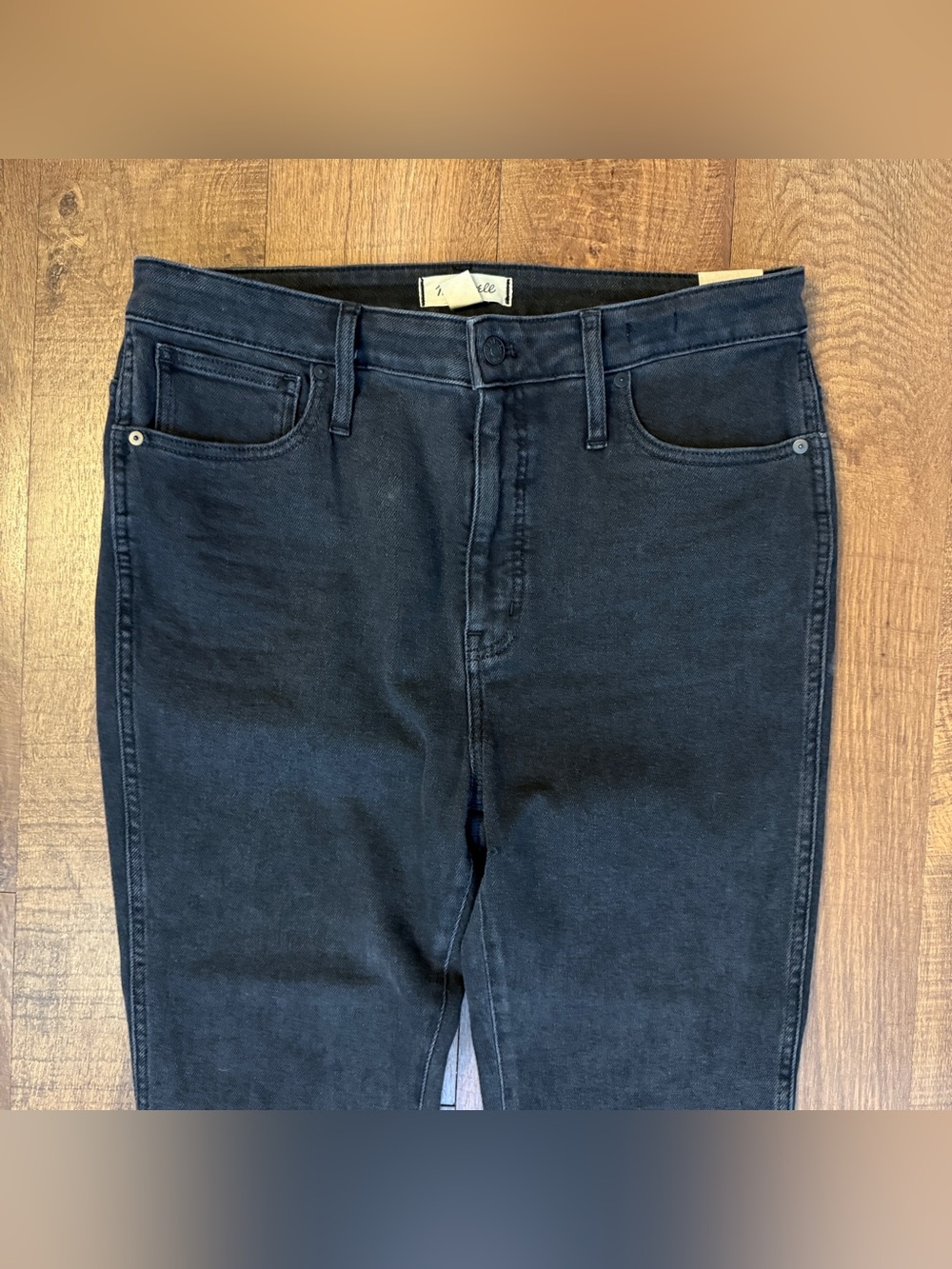 Madewell High Rise Skinny Jeans Women 33 Black Magic Pockets Stretch NWOT - Picture 3 of 11